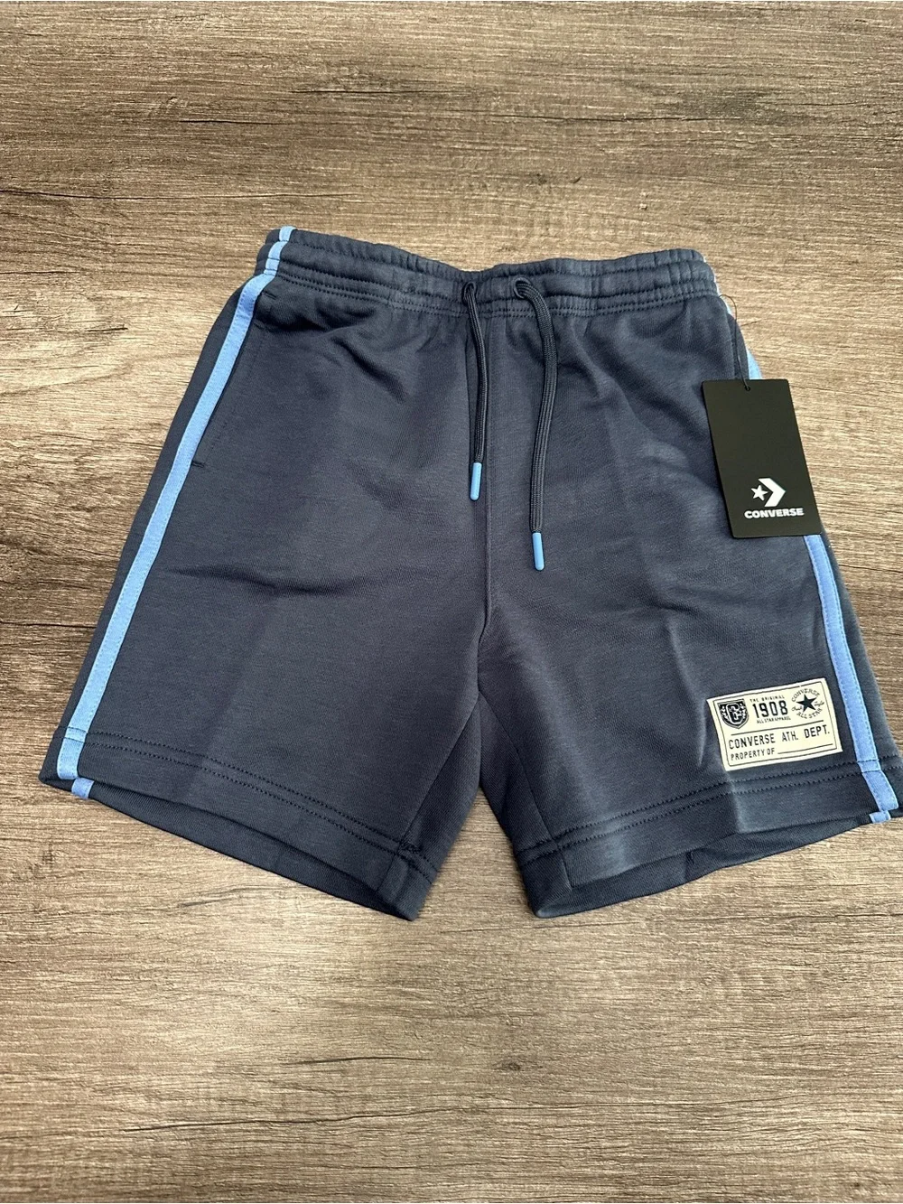 Converse Boys Navy Shorts with Light Blue Side Stripes